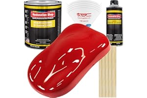 Restoration Shop - Rally Red Acrylic Enamel Auto Paint - Complete Gallon Paint Kit - Professional Single Stage High Gloss Automotive, Car, Truck, Equipment Coating, 8:1 Mix Ratio, 2.8 VOC