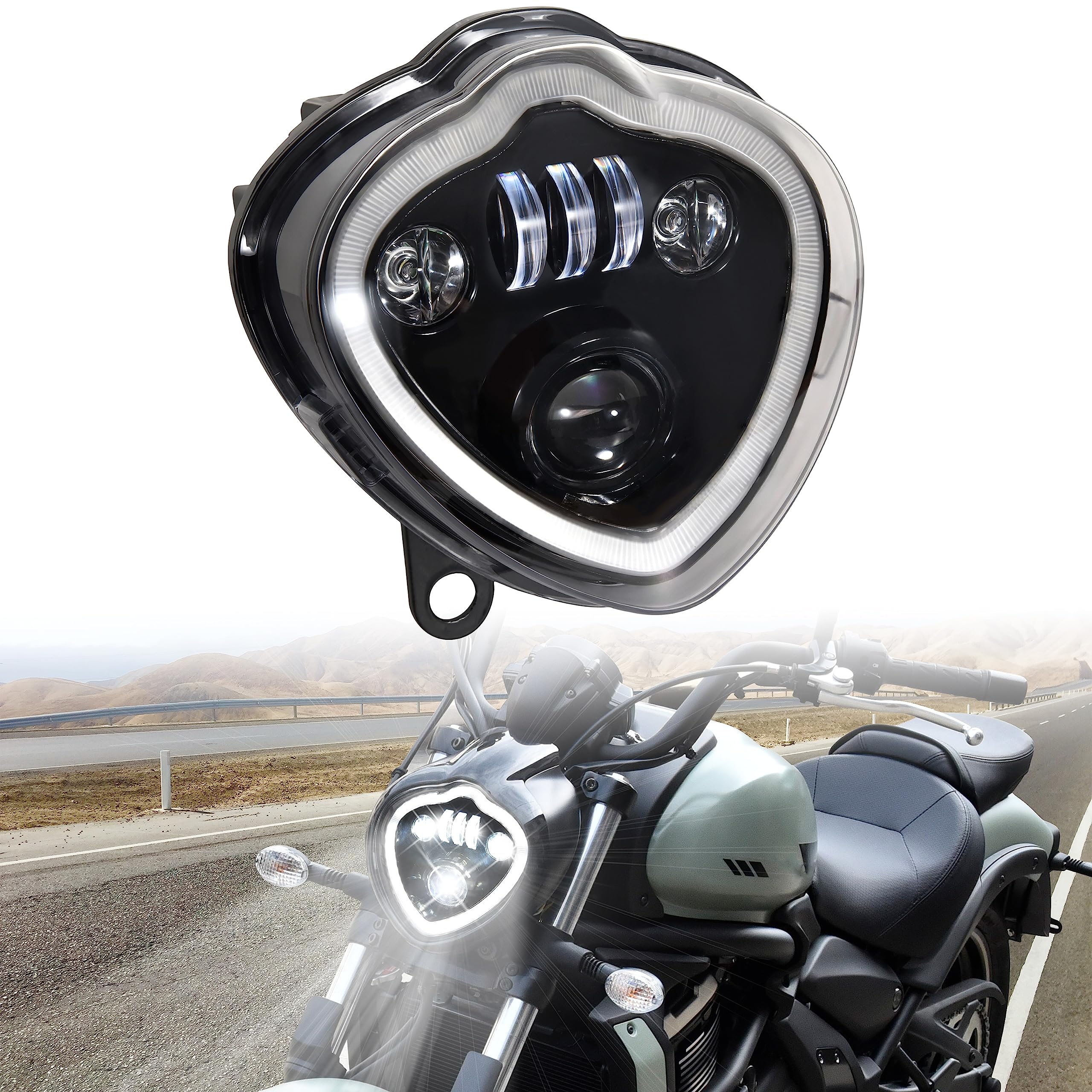 VEISUTOR LED Headlights for Kawasaki Vulcan 650