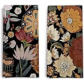 Qpenm Abstract Floral Kitchen Dish Towels - Vintage Waffle Weave Kitchen Towels, Retro Flower Waffle Weave Decorative Kitchen Towels, Boho Hand Towels for Bathroom (16×24 Inches)