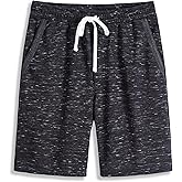 VANCOOG Men’s Casual Cotton Knit Short Drawstring Elastic Jogger Gym Shorts