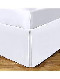 Today&rsquo;s Home Microfiber Bed Skirt Dust Ruffle Classic Tailored Styling 14" Drop Queen, White