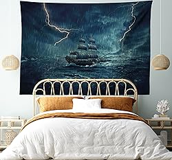 Ambesonne Landscape Tapestry, Stormy and Rainy