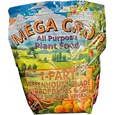 Mega Crop 1-Part Complete Base Nutrient - Hydroponic and Soil Fertilizer for Plants with Organics &ndash; Easy to Use for Max harvests - Makes 500+ Gallons