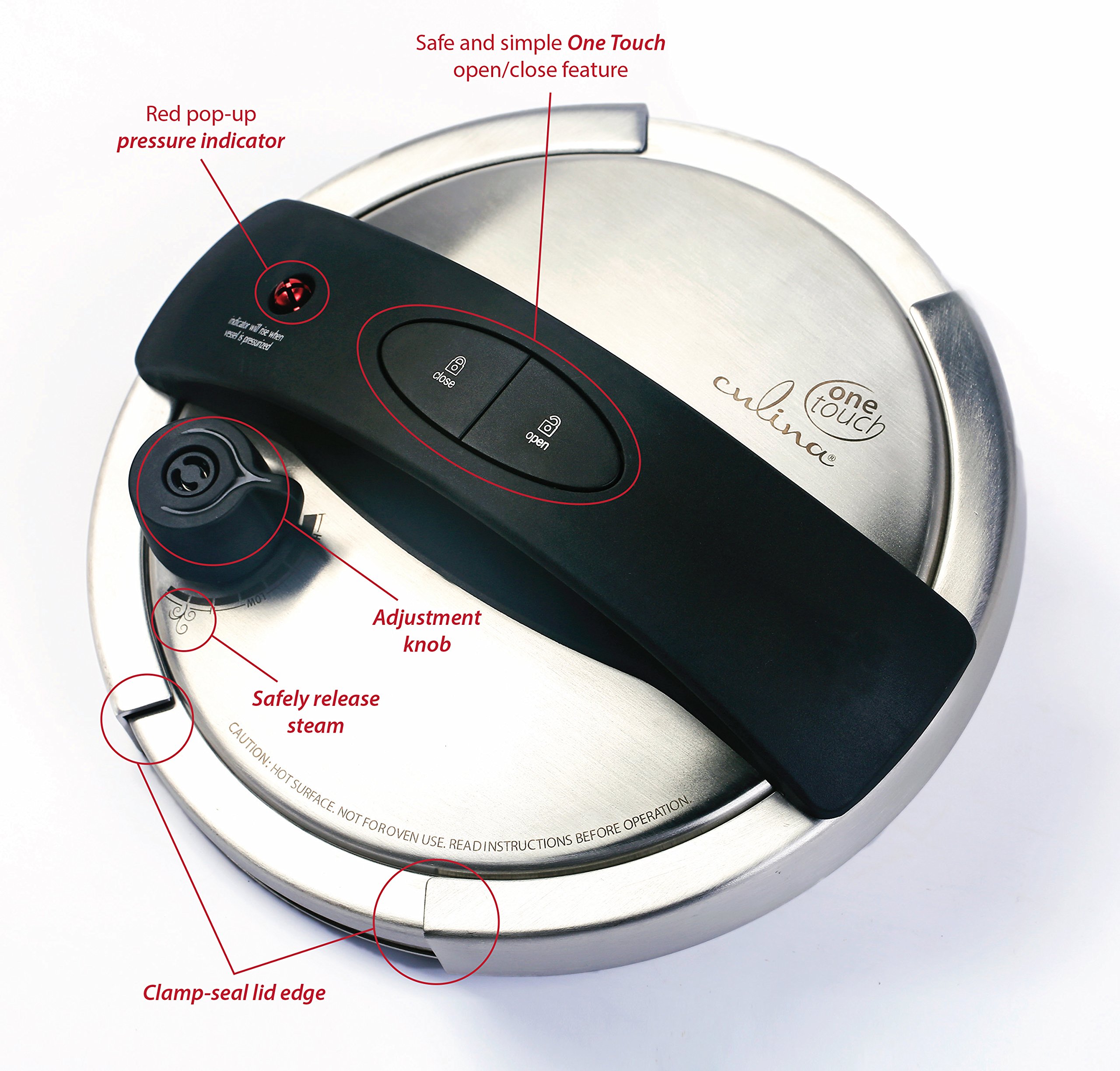 Culina Pressure Cooker. Stovetop, 6 Qt. Stainless Steel With