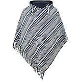 virblatt - Mens Poncho Hooded | 100% cotton & Reversible | Mexican Poncho Men Baja Hoodie Winter Pancho warm Cape Cowboy