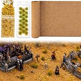 Warmtree 40 x 12 Inch Halloween Village Accessories Mat Mini Leave Set | Static Grass Tufts & Dry Fall Leaves, Village Accessory Liner for Tabletop, Halloween Autumn Town & Scene Landscape Decor