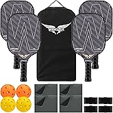 Wingzix Pickleball Set of 4 – T700 Carbon Fiber Pickleball Paddles/Pickleball Racket – 16mm Honeycomb Core, Lightweight – 4 Balls, Carry Bag & Accessories – Premium Gift Set