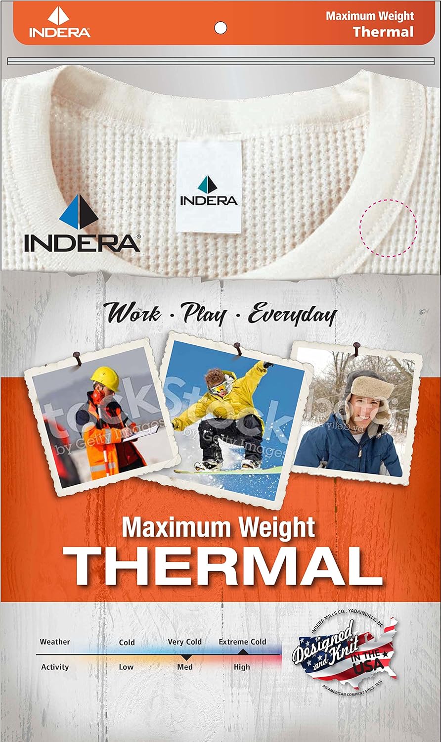 Indera Men's Maximum Weight Thermal Underwear Top: Clothing