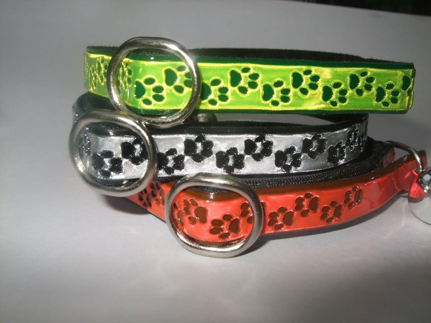 Cat collar, kitten reflective fluorescent safety elastic bell hi viz