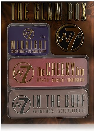W7 Glambox contains 3 Lidschatten Palette: In the Buff, The Cheeky Trio und Midnight, 1er Pack