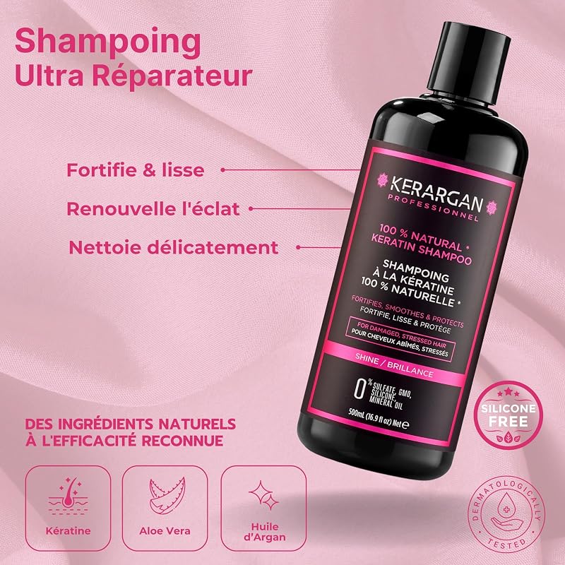- Duo Kératine Shampoing & Gommage Sans Silicones - 500ml+250ml