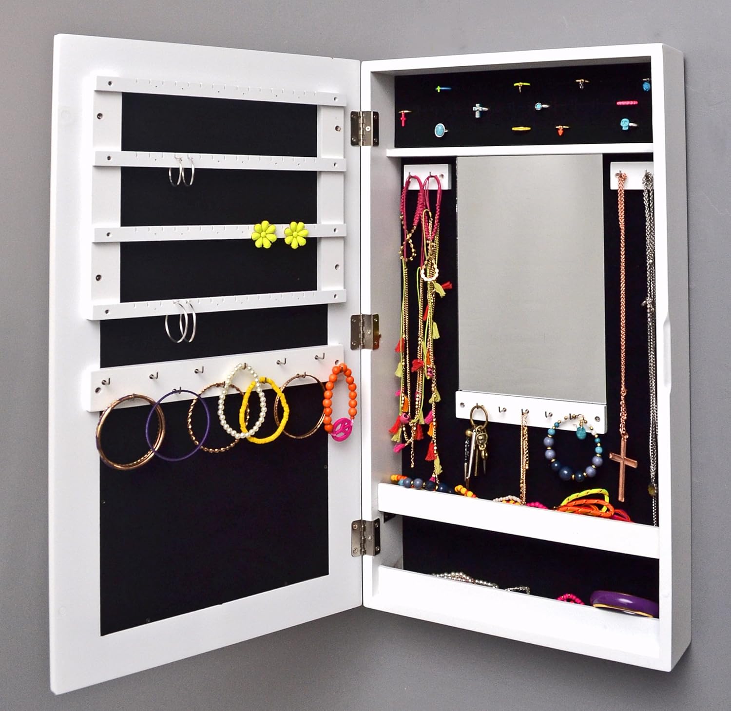 ts-ideen - Armario para Joyas con 2 Espejos, Color Blanco: Amazon.es: Hogar