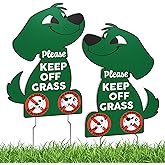 2 PC Keep Off Grass Signs - 8x12 Double Sided Coroplast - Please Pick Up After Your Dog Signs