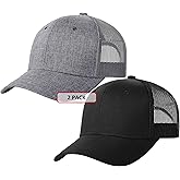 TSSGBL 2 Pack Snapback Trucker Baseball Hats Mesh Back Adjustable Blank Ball Caps for Men Women