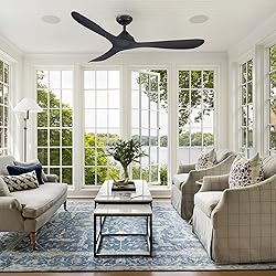 Ceiling Fans without Lights 56 Inch Black Ceiling