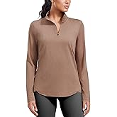 PINSPARK Workout Tops for Women Long Sleeve Athletic Shirt Quarter Zip Running Shirts Stretchy UPF 50+ Yoga Hiking Tee Top