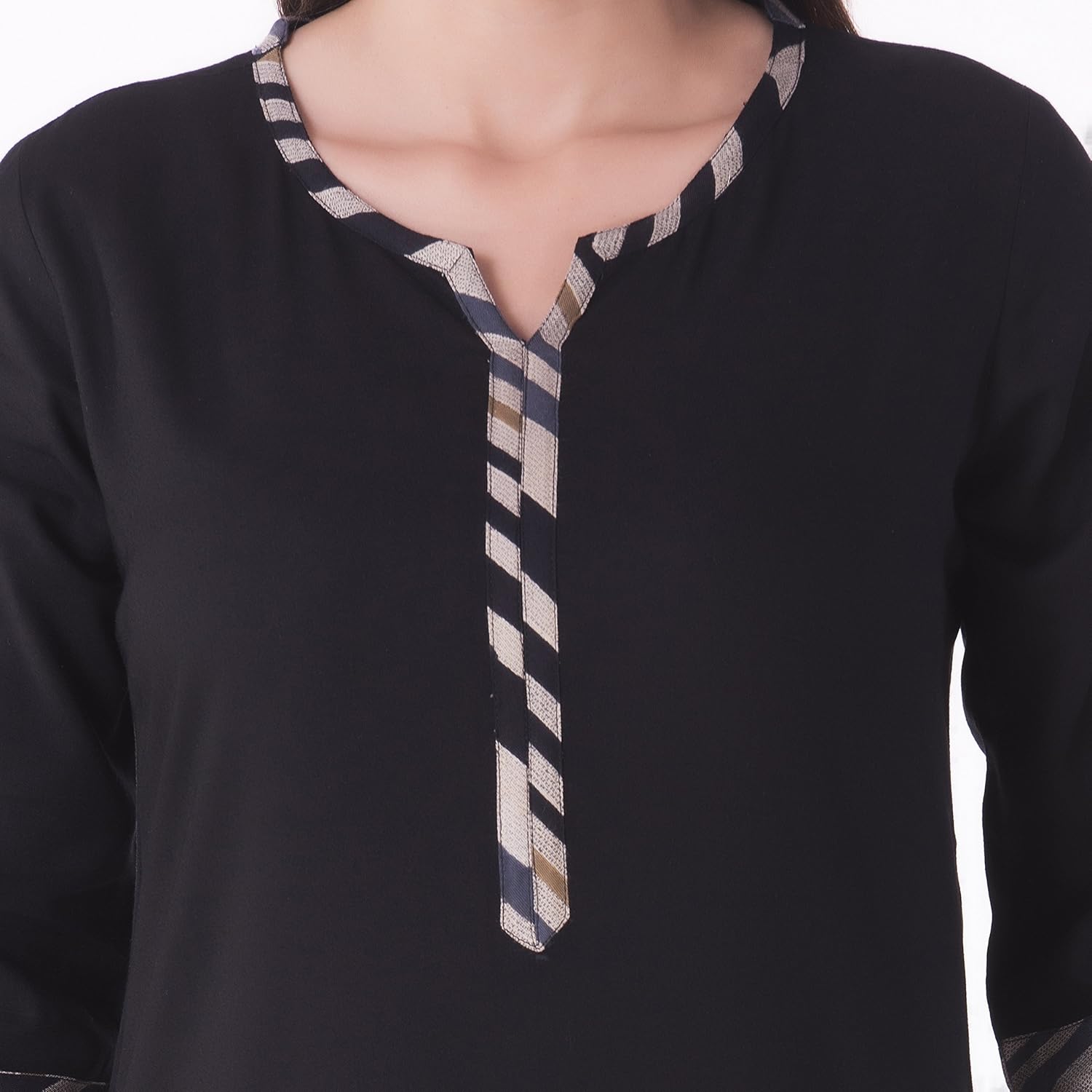 khushal women's cotton kurti with palazzo (black)