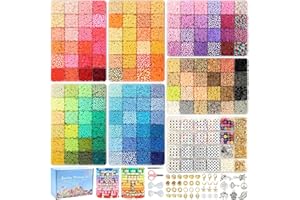 Acerich 23110 Pcs Clay Beads Bracelet Making Kit, 144 Colors 7 Boxes Friendship Bracelet Beads Clay Bead Bracelet Kit Flat Heshi Beads for Jewelry Necklace Making DIY Crafts Gift for Girls Adults