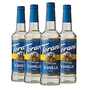 Torani Sugar Free Syrup, Vanilla, 25.4 Ounces (Pack of 4)