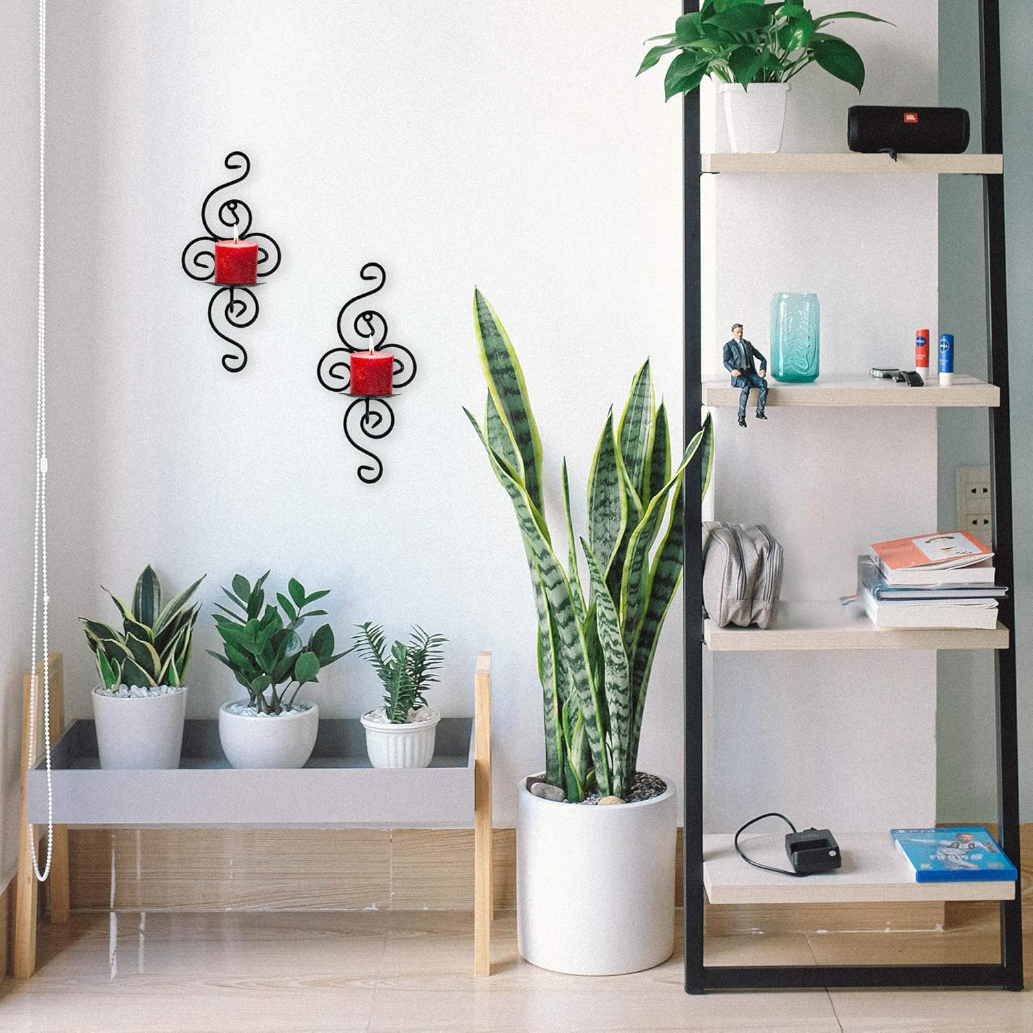Super Z Outlet Pair of Elegant Swirling Iron Hanging Wall Candleholders Votives Sconce for Home Wall Decorations, Weddings, Events: Home & Kitchen