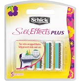Schick Hydro Silk Effects Plus Razor Blade Refills for Women - 5 Count