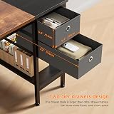 HOMIDEC 160 cm Computer Desk with Drawers, Headphone Hook, Modern Style view 5