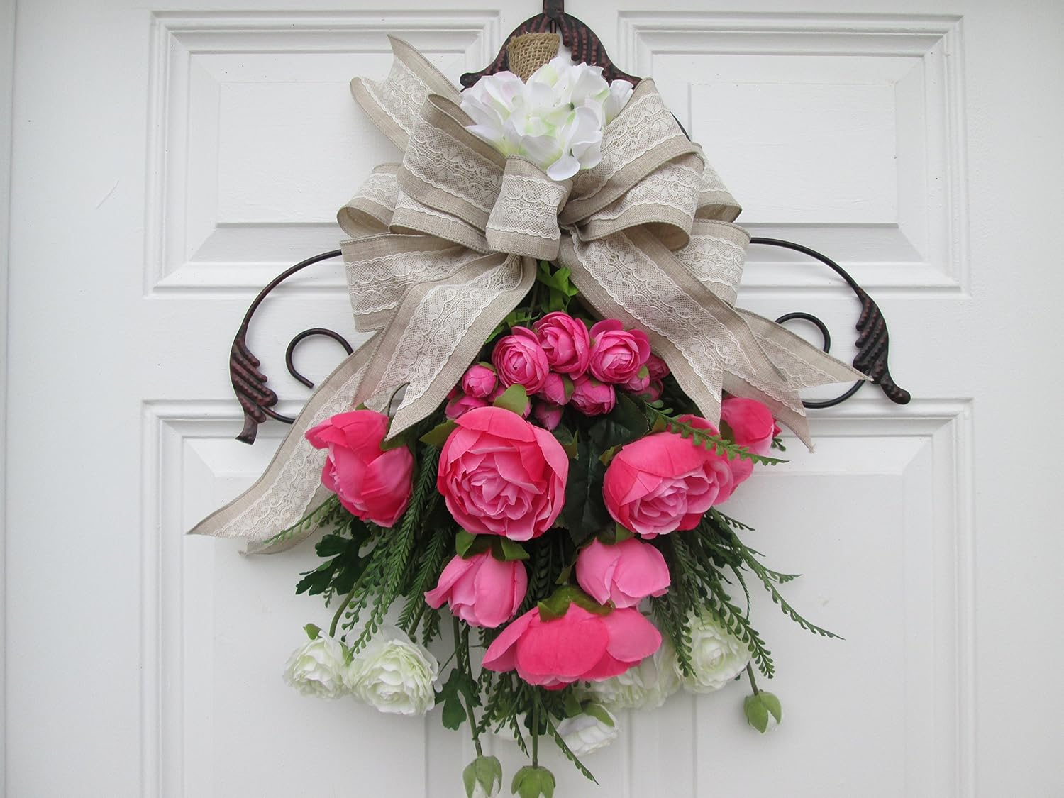 FLORAL DOOR SWAG.....Wreath Alternative Door Decor....Floral SwagInterior Decor