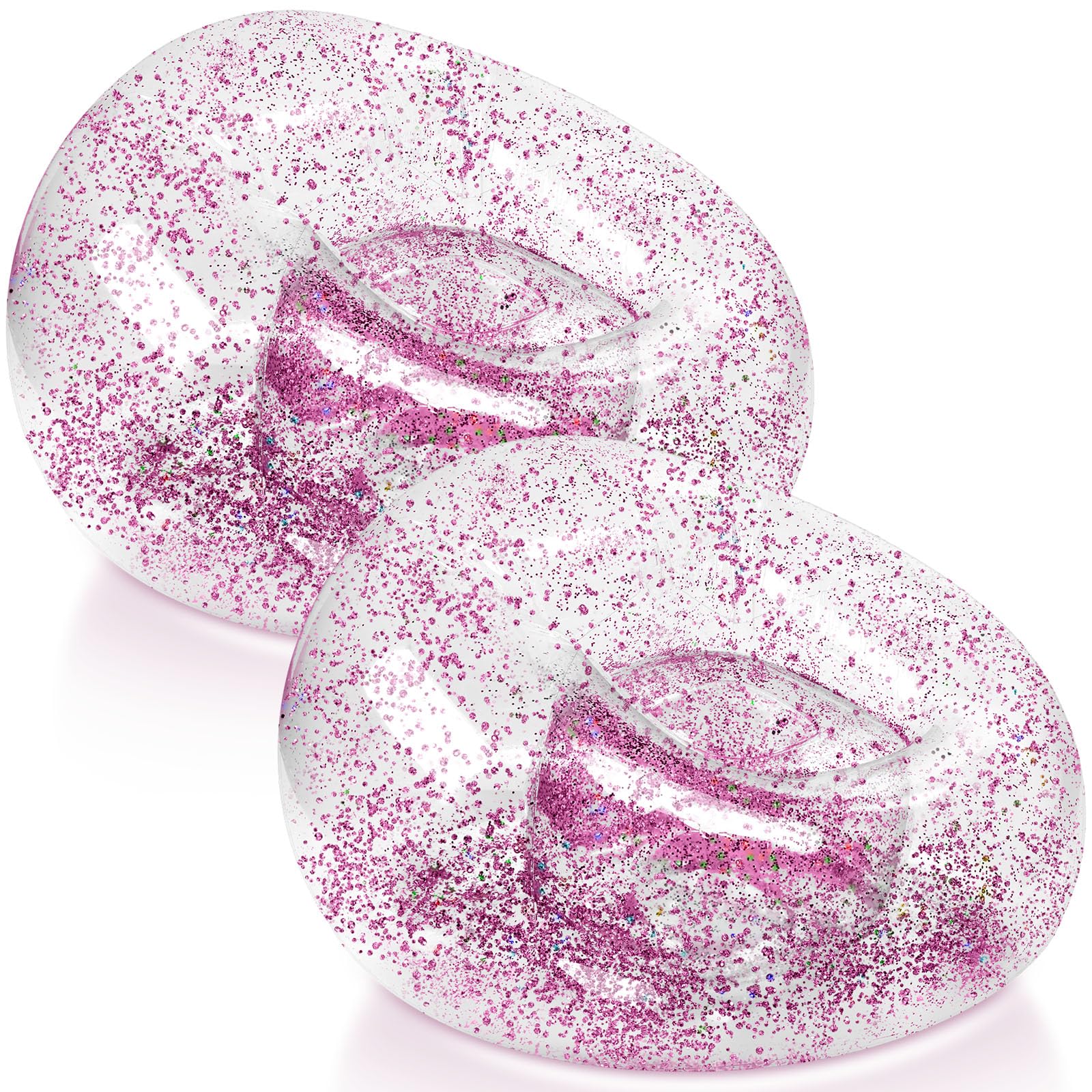 Photo 1 of Realspring Inflatable Bean Bag Chair for Adult Bean Bag Sofa Chair Blow up Inflatable Furniture for Outdoor Living Room Bedroom Balcony Travel Party Gift Accessories(Pink Glitter,2 Pcs)