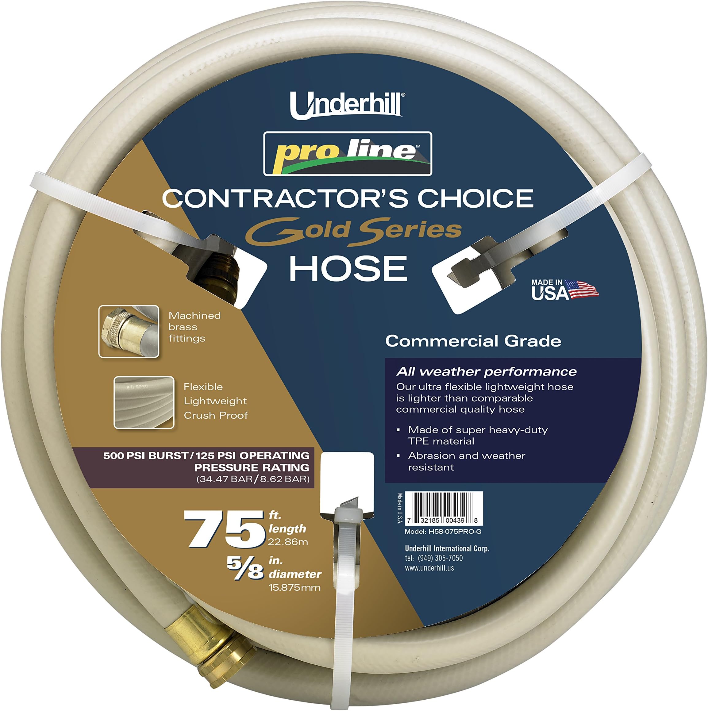 Underhill 5/8" Proline Gold Series Hose 75' Length