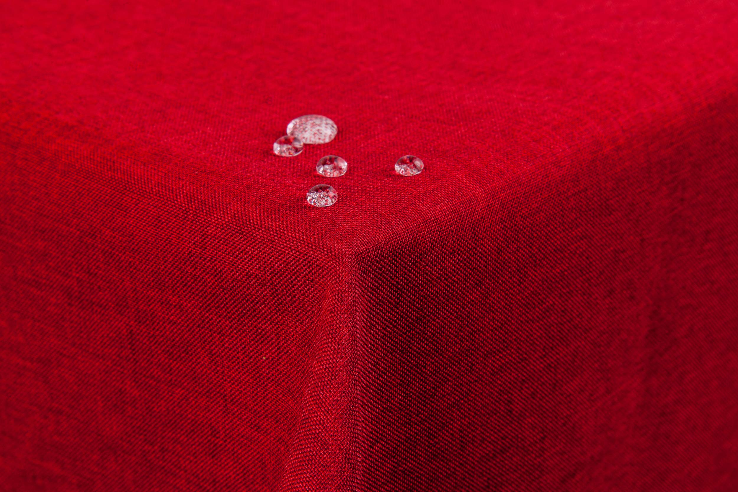 texpot Garden Tablecloth, Lotus Effect, Stain-Resistant Fabric, Linen Look, Wrinkle Resistant, 130 x 160 cm, Red — image 1