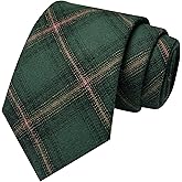 RBOCOTT 3.15“ Cotton Tie Plaid Striped Business Wedding Necktie for Men(8cm)