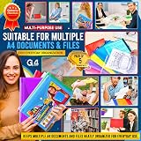 G4GADGET 5 Assorted Color A4 Popper Wallets Clear Plastic Folders view 6