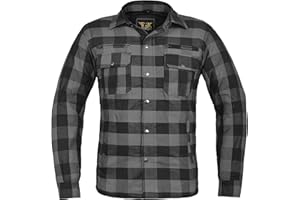 TIGER MOTO Armored Motorcycle Flannel Jacket for Men – CE-Approved Riding Shirt with Removable Armor for Riders