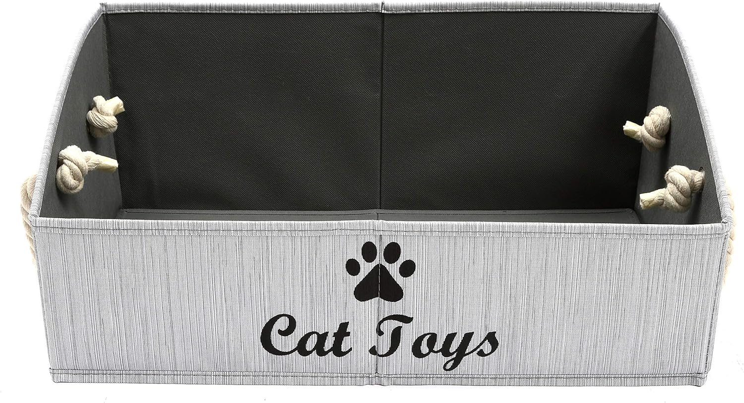 Geyecete Large CAT Toys Storage Bins, Foldable Fabric Trapezoid Organizer Boxes with Cotton Handle - Image 3