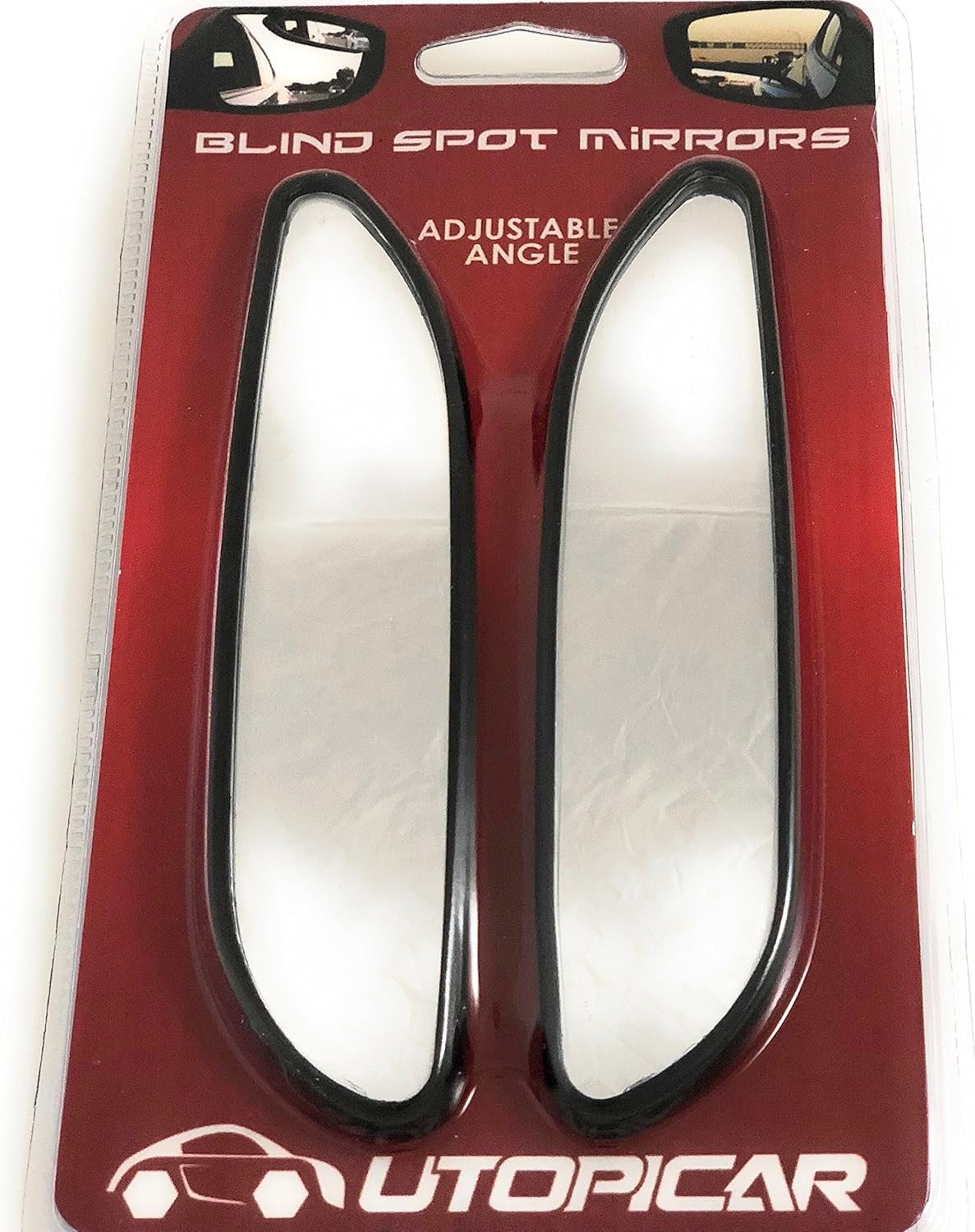 Blind Spot Mirrors. long design Car Mirror for blind side by Utopicar for traffic safety. Door mirrors for great rear view! (2 pack): Automotive