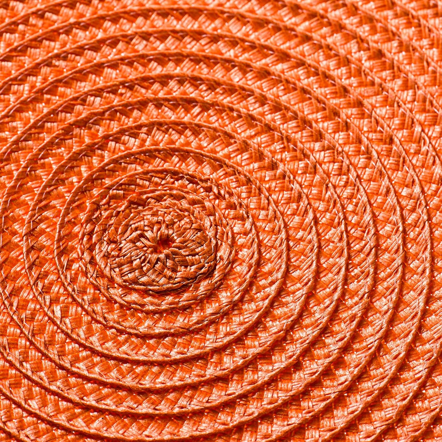 AHHFSMEI Round Braided Placemats 15 Inch Round Table Mats for Dining Tables Woven Heat Resistant Place mats Set of 6 (Orange): Home & Kitchen