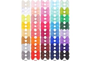 CHOICBABY Baby Hair Ties with Bows, 80-Piece Small Elastic Toddler Ponytail Holders for Baby Girls Infants Kids Hair Accessories (2 Inch)