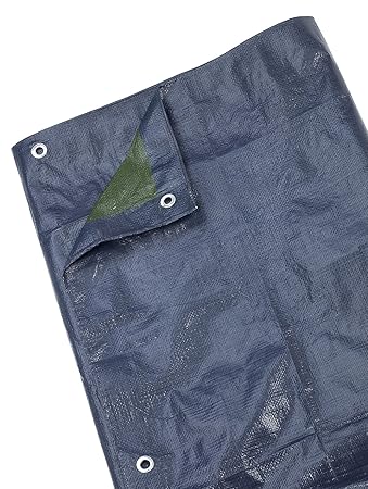 KRT660104 Gewebeplane Abdeckplane Schutzplane Unterlegplane 4 x 5 Meter Alu Ösen 70g/m2 Farbe Blau