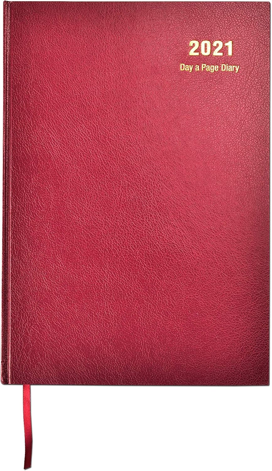 2026 Diary A4 One Day to Page Hardback Cover & Ribbon Marker, Year Planner for Business Office, Home, Traveling, Organization