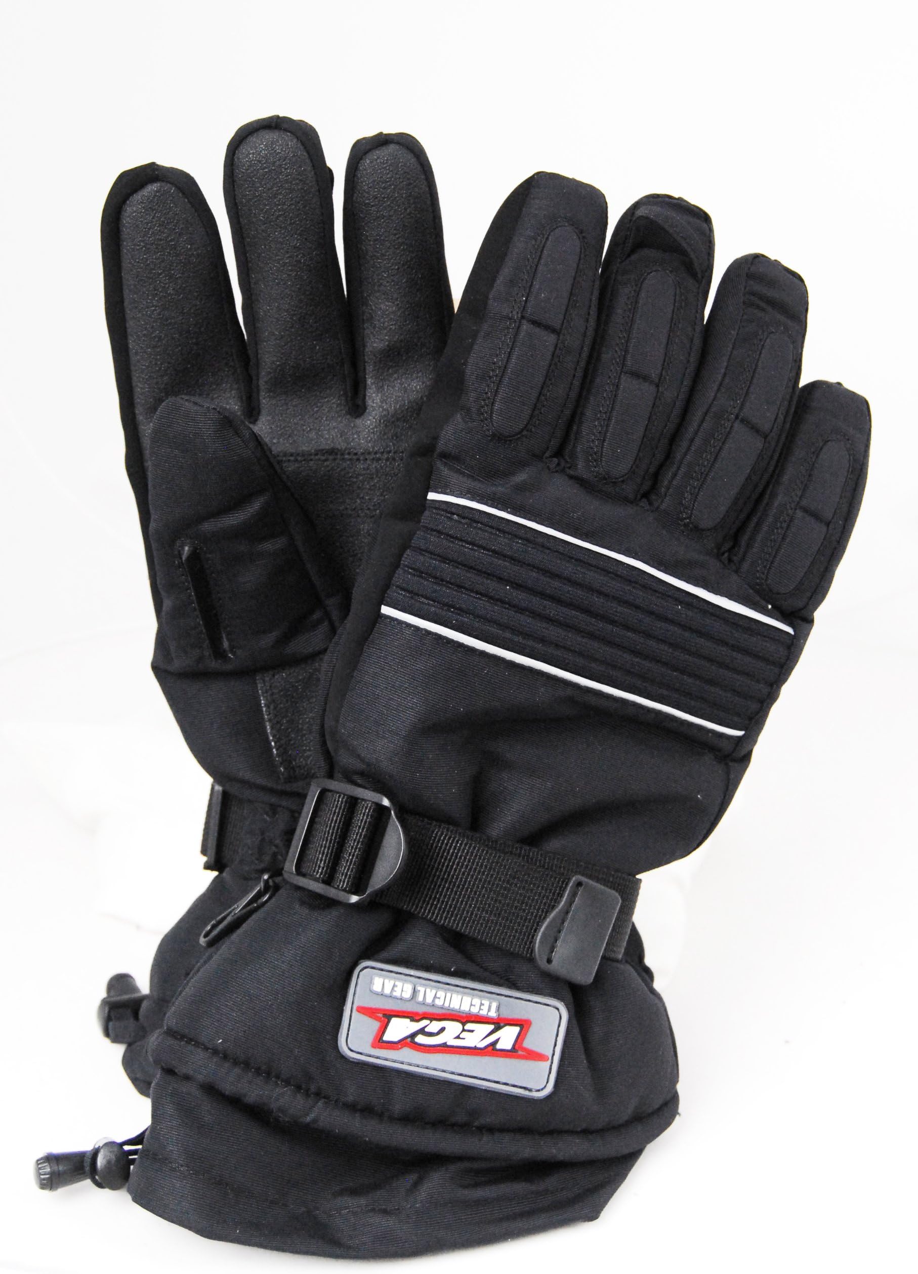 Vega Snowmobile Gloves (Black, Medium)