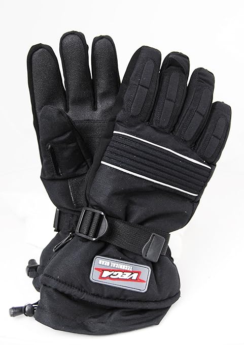 Vega Snowmobile Gloves (Black, XX-Large)