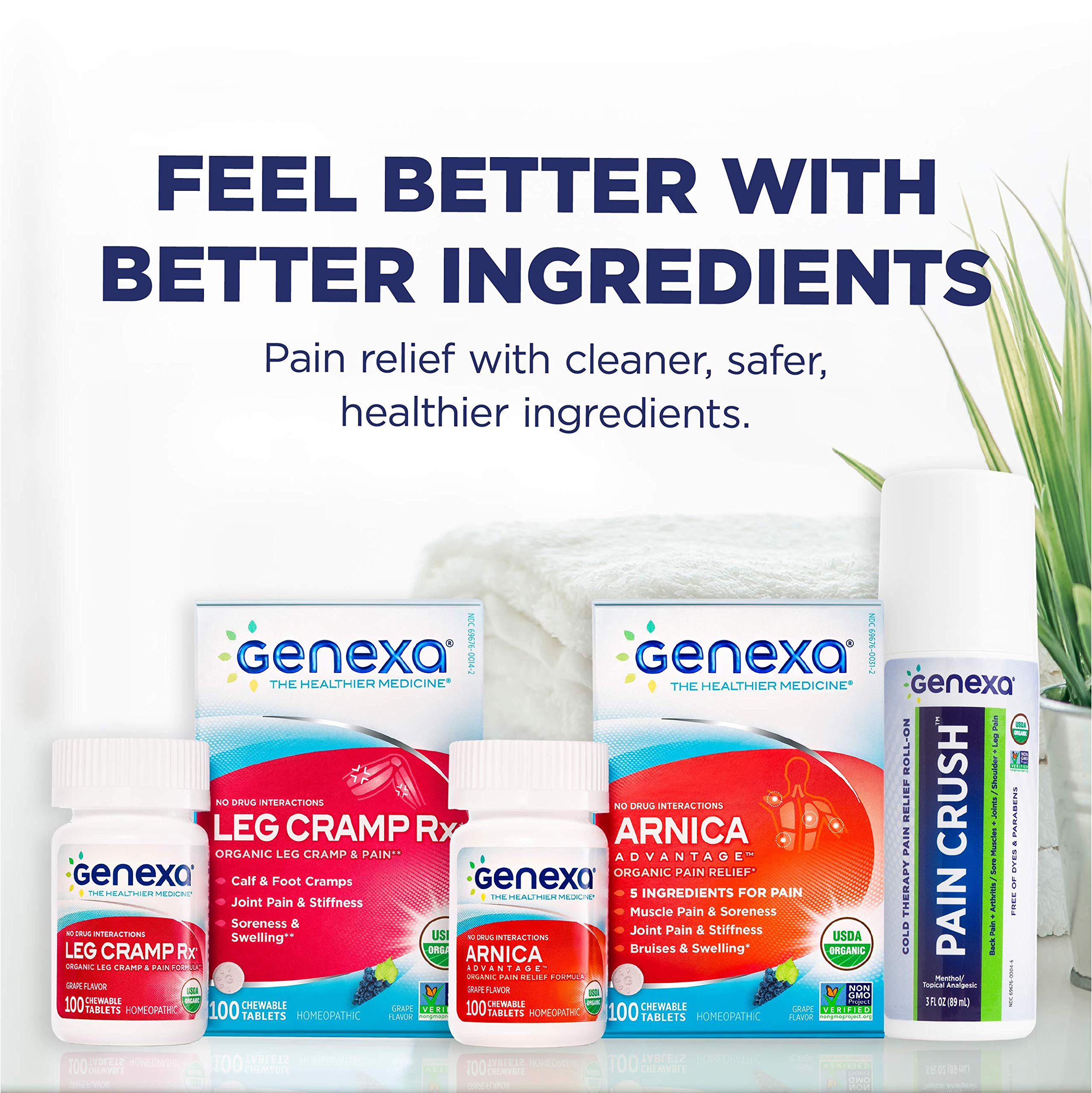 Genexa Leg Cramp Rx 100 Tablets Certified Organic & NonGMO