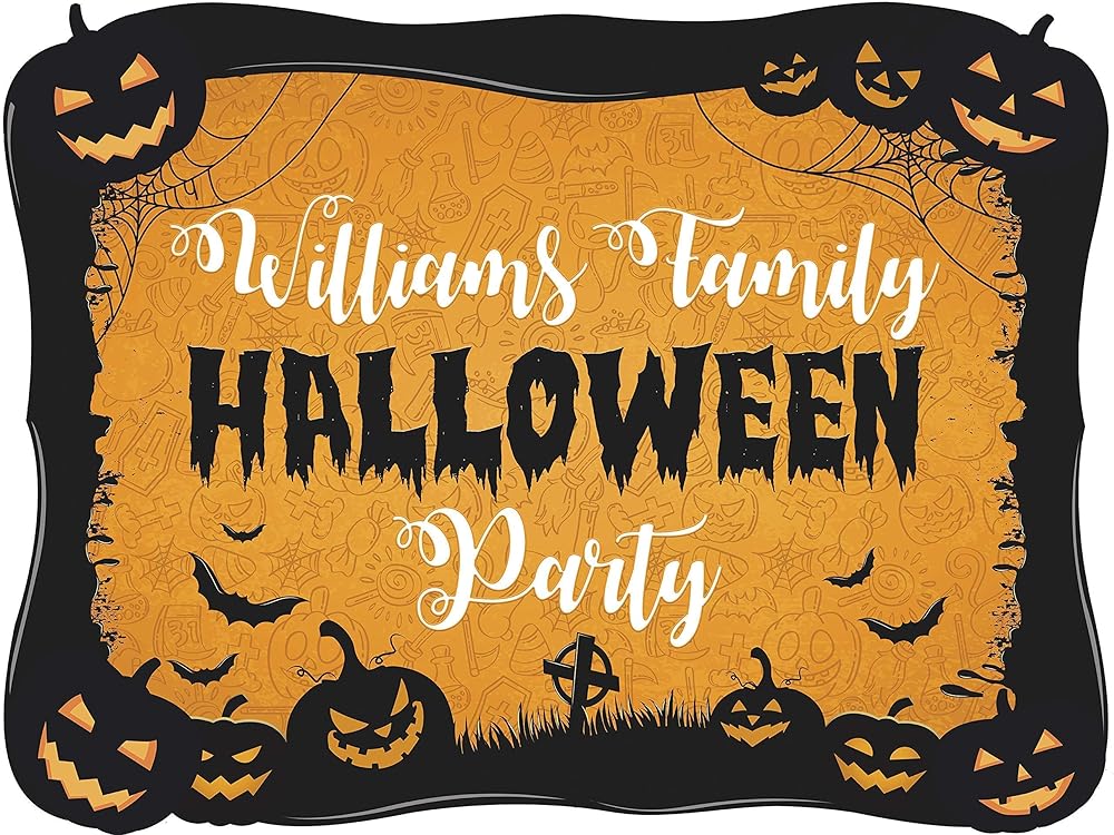 Amazon Com Happy Halloween Banner Custom Poster Scary Orange