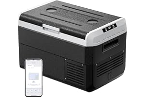 EKOJUCE 12 Volt Refrigerator, 43 Quart Electric Cooler, Car Fridge 12V/24V DC 100~240V AC, Portable Freezer -4℉~68℉, APP Control, Portable 12V Refrigerator Fridge for Truck, RV, Camping,Travel