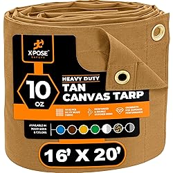Xpose Safety Canvas Tarp - 10oz Tan Poly Canvas