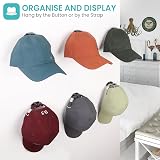 BELLE VOUS 16x Black Self-Adhesive Hat Hooks - Wall Mount Display Organiser Rack view 4