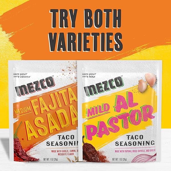 MEZCO TACO SEASONING, MEDIUM FAJITA ASADA FLAVOR, GREAT WITH CHICKEN, 1 OZ