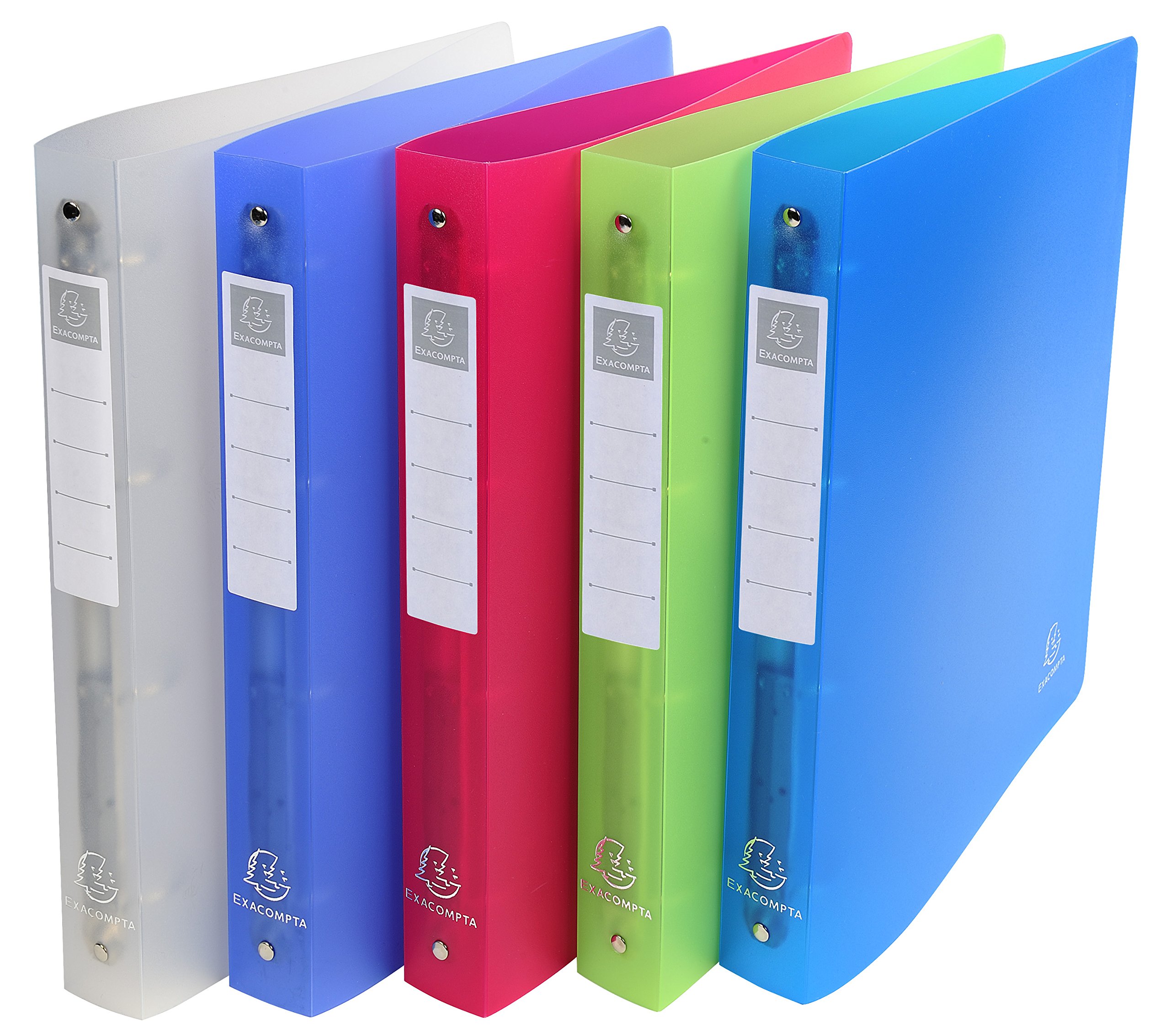 Exacompta - Ref. 51359E - 1 semi-rigid PP Chromaline binder - 4 round rings, diameter 30 mm - Spine 40 mm - External dimensions: 32 x 26.8 cm - Format to file A4 Maxi - Pack of 1