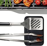 OXO Good Grips 3-Piece Grilling Tool Set with Turner, Tongs & Silicone Rest view 6