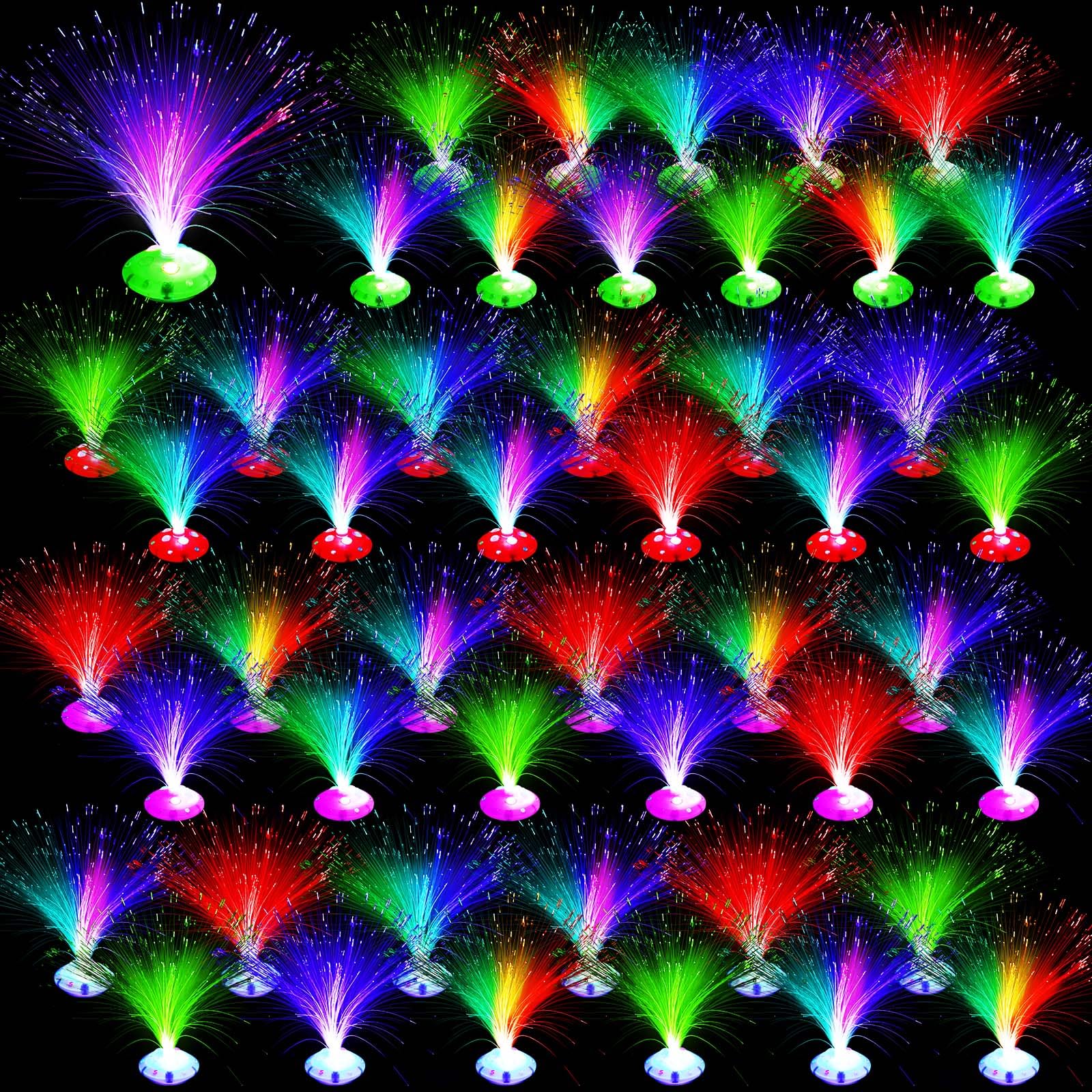 Photo 1 of **INCOMPLETE** Retisee Fiber Optic Lamp Multicolored Centerpiece Optic Lights Battery Powered with Cone Base Illuminated Crystals for Room Wedding Holiday Tables Disco Party